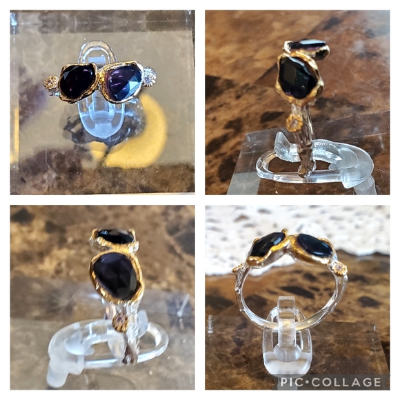 Genuine Ethiopian Black Fire Opal Ring Size 7 - Picture 3 of 9